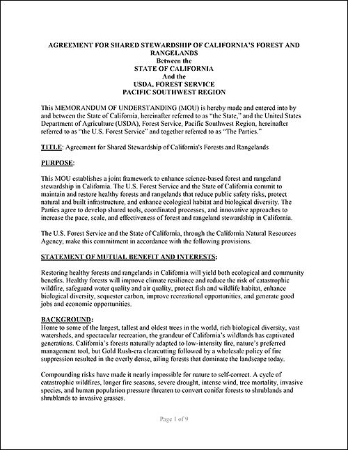Shared Stewardship Agreement