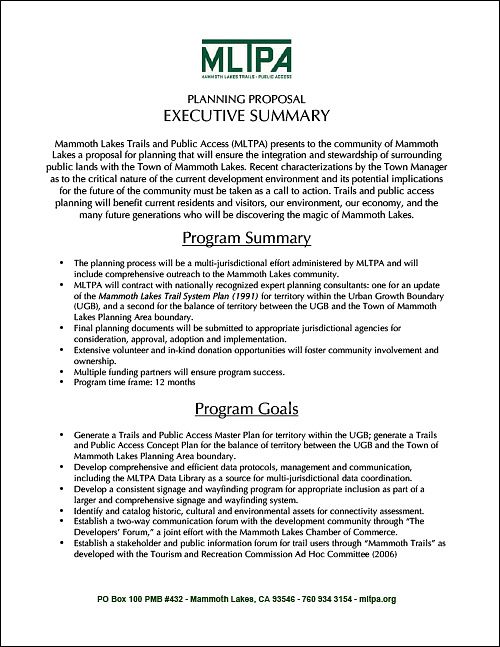 MLTPA Trails Planning Proposal - 2007