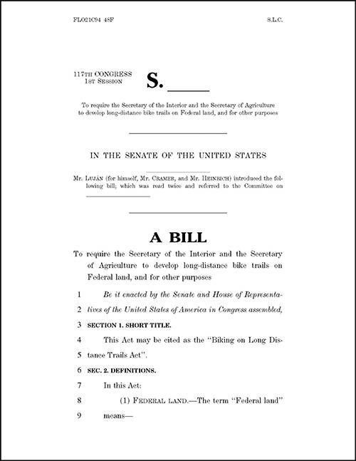 Biking on Long Distance Trails Act