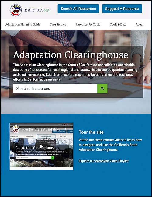 Featured on California's Adaptation Clearinghouse Website