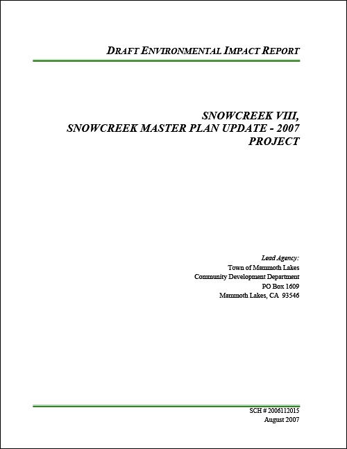Snowcreek VIII Draft Environmental Impact Report (40MB)
