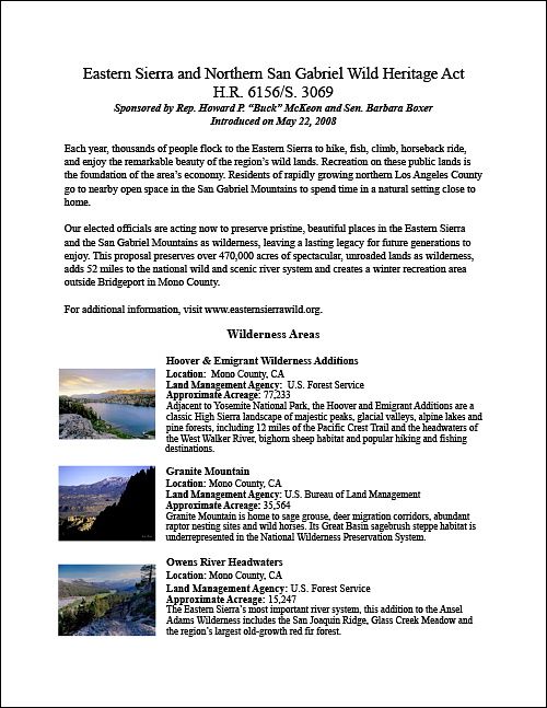 Fact Sheet - Wild Heritage Act  (160KB)