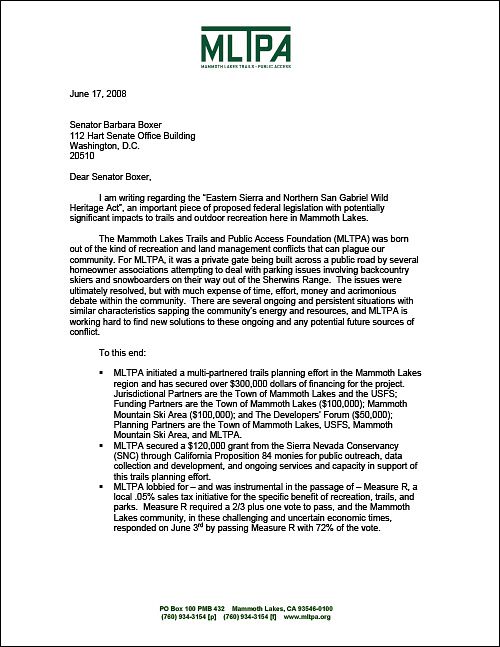 MLTPA letter - Senator Barbara Boxer  (84KB)