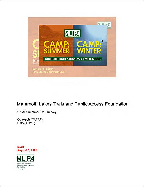 Appendix C: CAMP: Summer Trail Survey