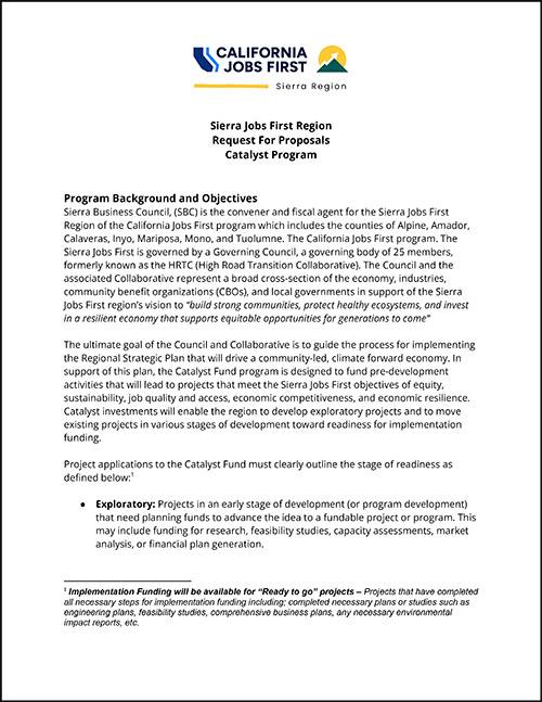 Catalyst RFP Application